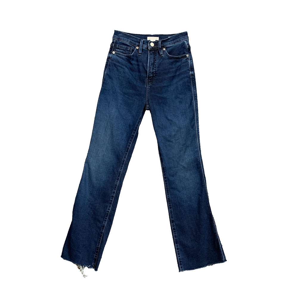 Good American Jeans Women 0/25 Denim Good Standard Kick Flare High Rise Slim Fit